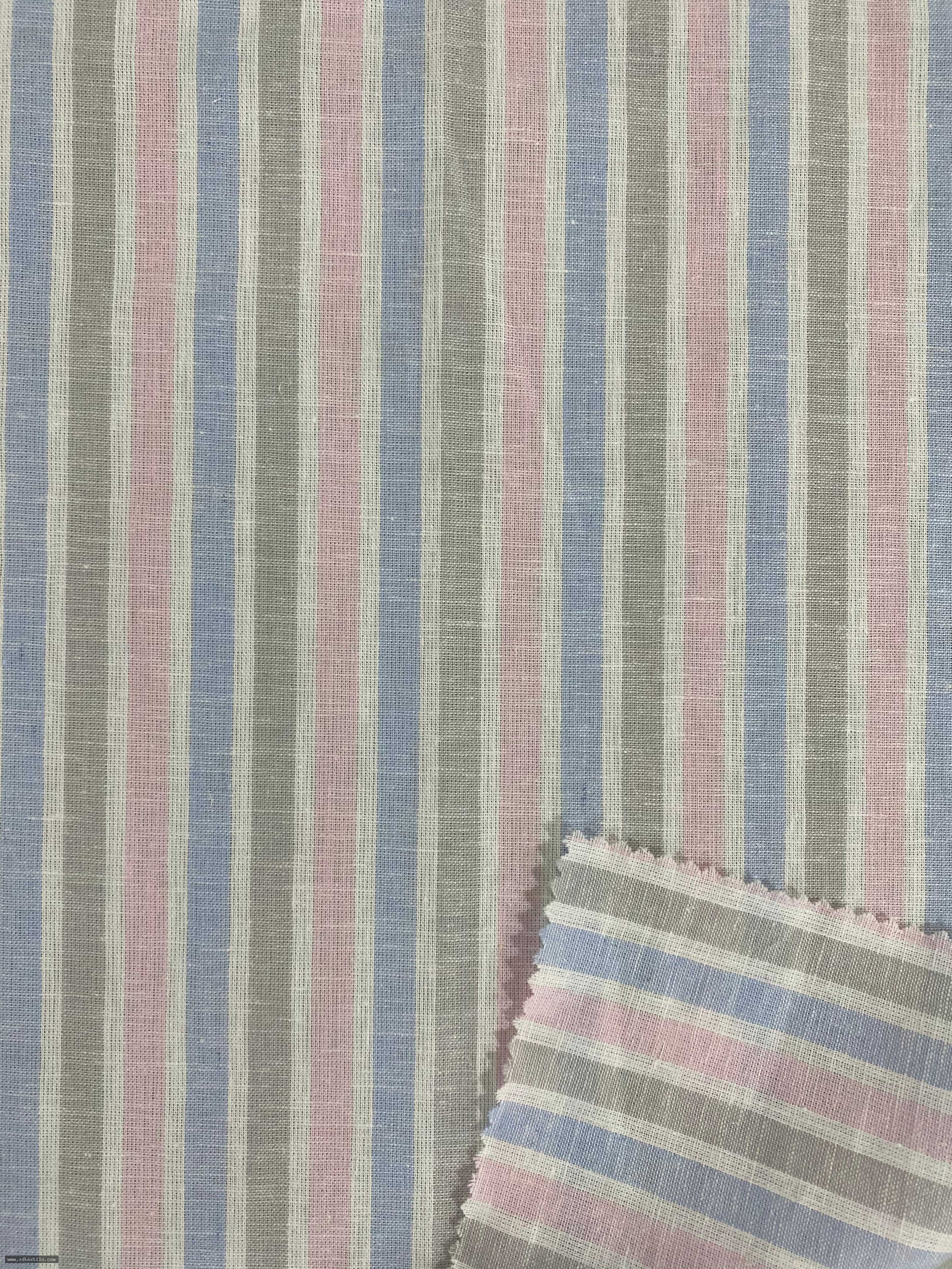 LINEN COTTON Y/D STRIPE