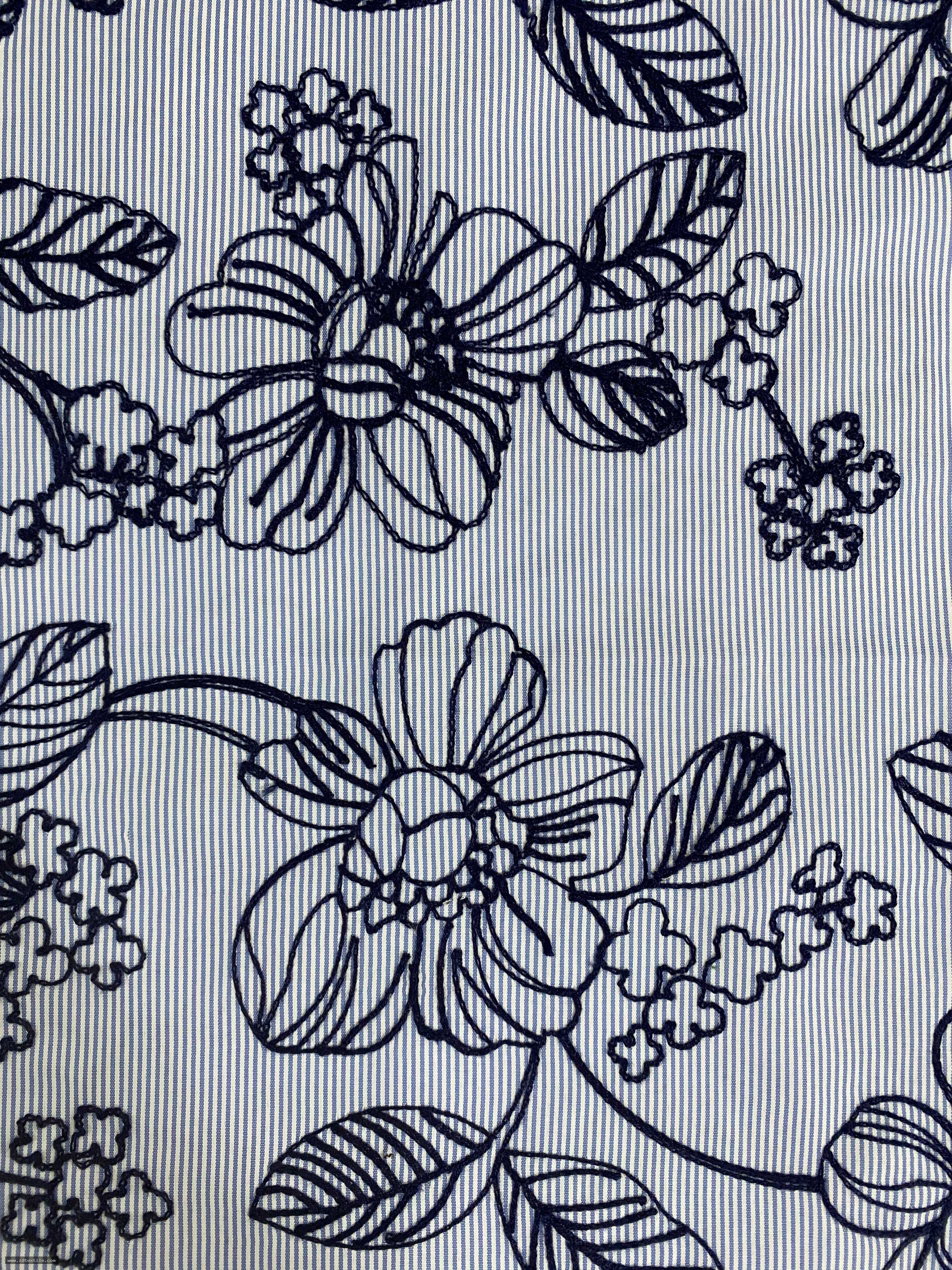 POLY STRIPE WITH EMBROIDERY
